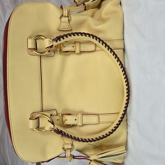 DOONEY & BOURKE NEW Large BONE Florentine Domed Buckle Satchel Handbag PURSE NWT - Picture 9 of 14